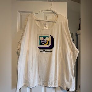 Disney White Crewneck Tee with Logo Tag